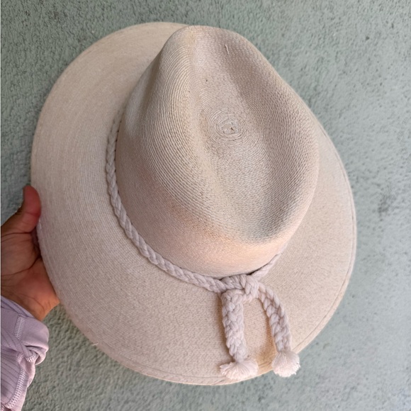 Women's Cream Wide Brim Braided Rope Fedora Hat - Picture 14 of 15
